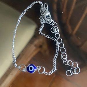 Silver evil eye bracelet